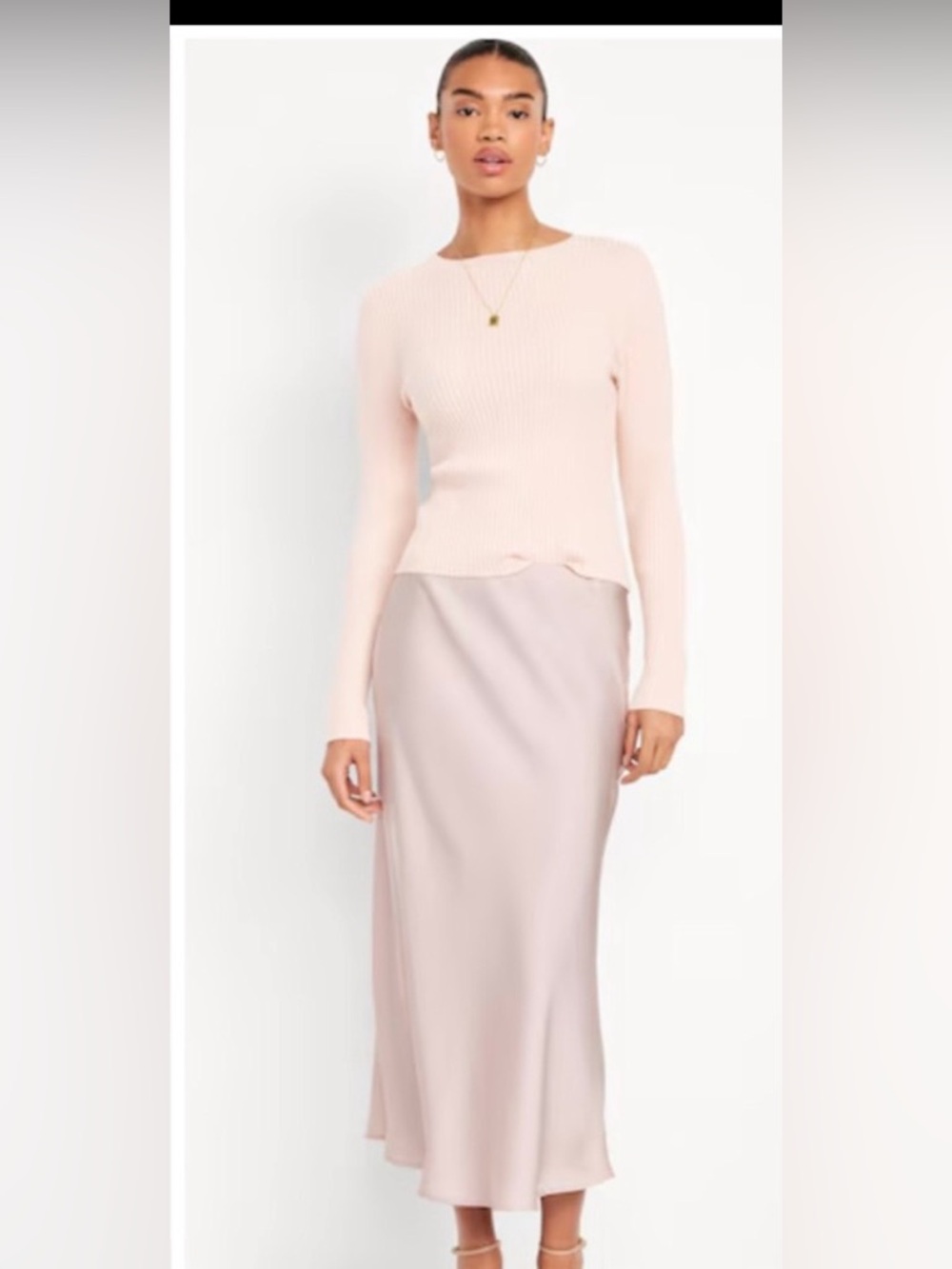Old Navy Satin Maxi Skirt in champagne blush